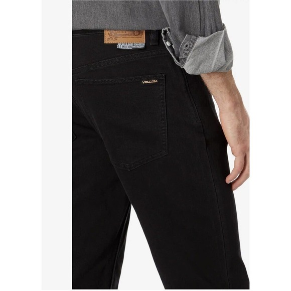 Volcom Mens Jeans Size 32 Solver Modern Straight Black - Picture 3 of 4